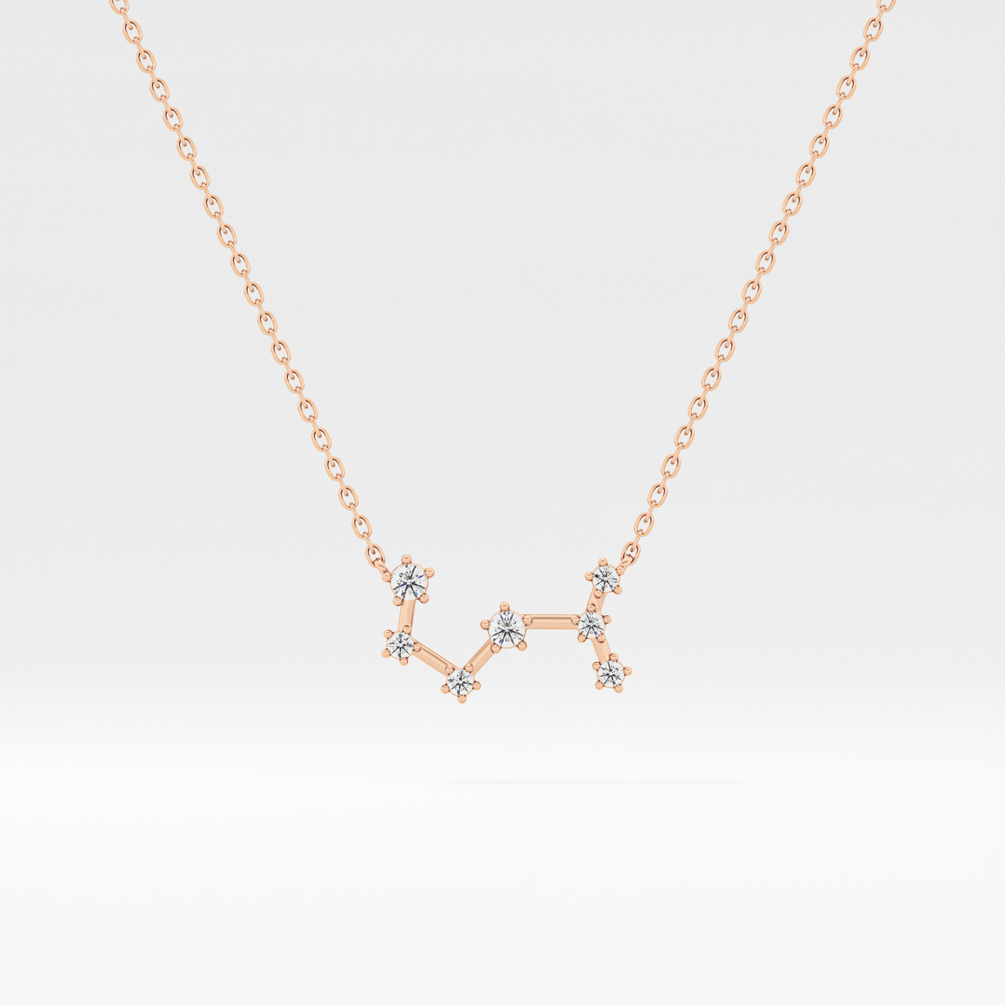 0.085 TCW Round Lab Grown Diamond Scorpio Zodiac Constellation Necklace