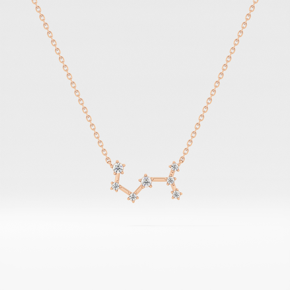 0.085 TCW Round Lab Grown Diamond Scorpio Zodiac Constellation Necklace