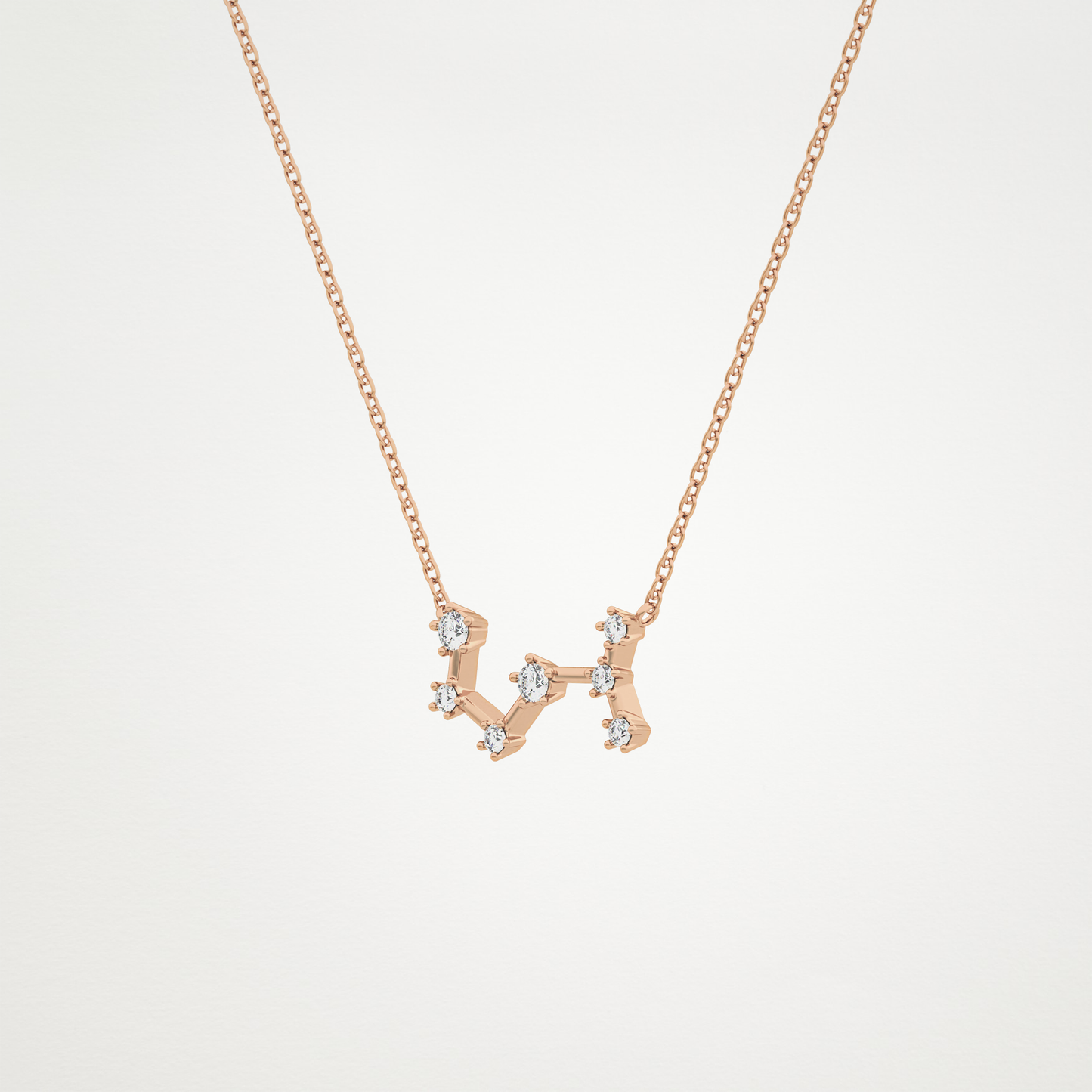 0.085 TCW Round Lab Grown Diamond Scorpio Zodiac Constellation Necklace