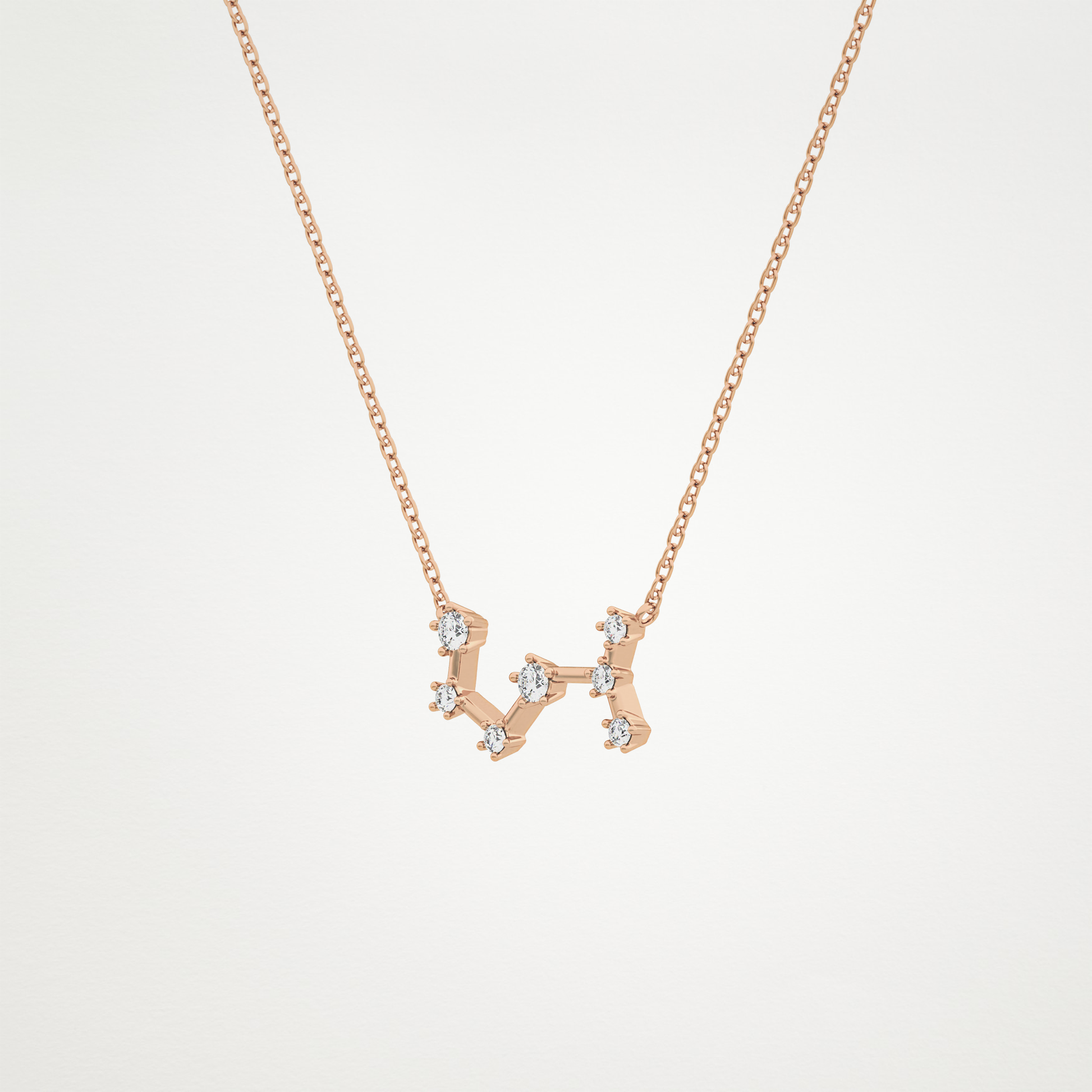 0.085 TCW Round Lab Grown Diamond Scorpio Zodiac Constellation Necklace