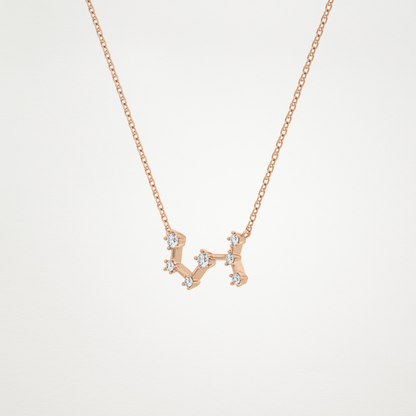 0.085 TCW Round Lab Grown Diamond Scorpio Zodiac Constellation Necklace