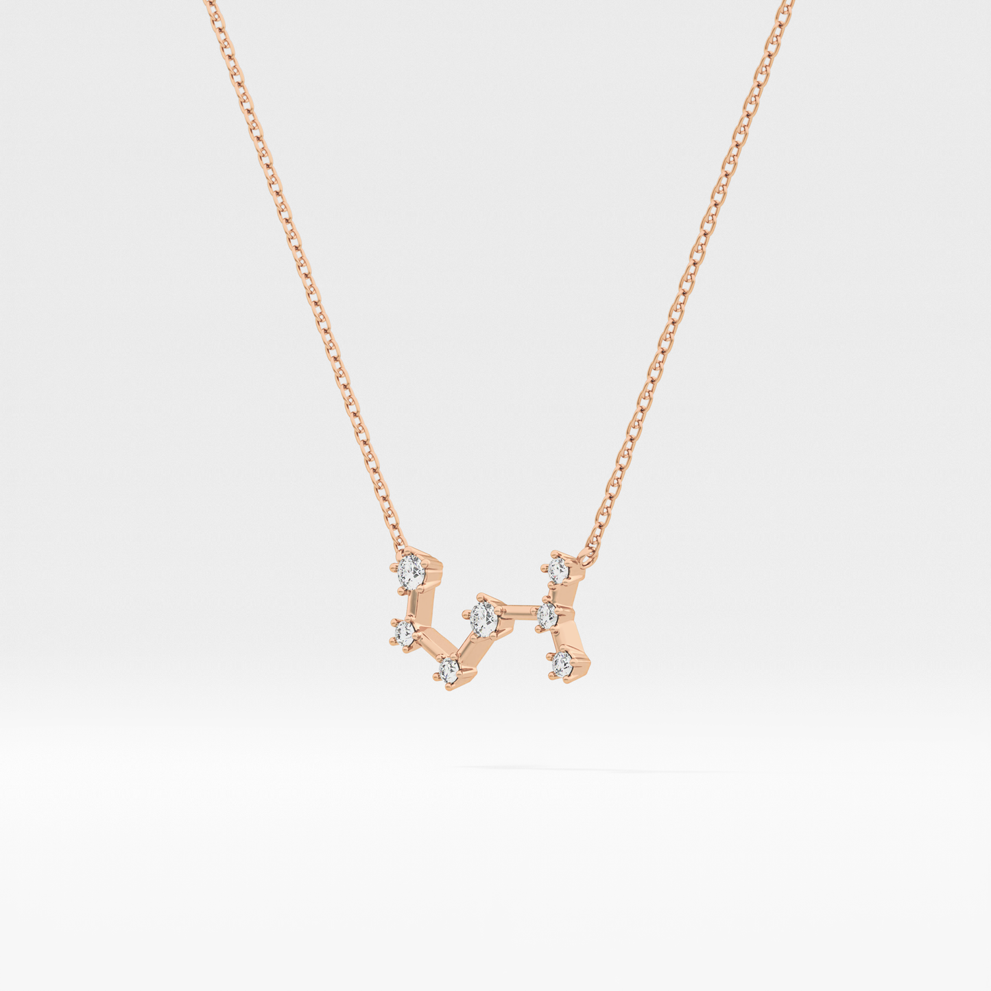 0.085 TCW Round Lab Grown Diamond Scorpio Zodiac Constellation Necklace