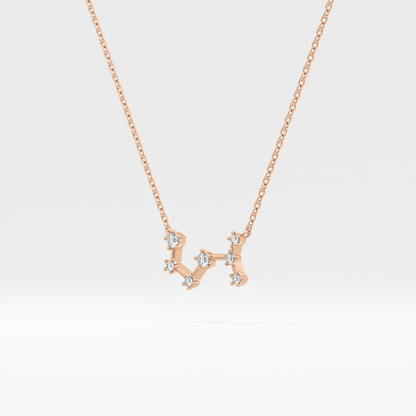 0.085 TCW Round Lab Grown Diamond Scorpio Zodiac Constellation Necklace