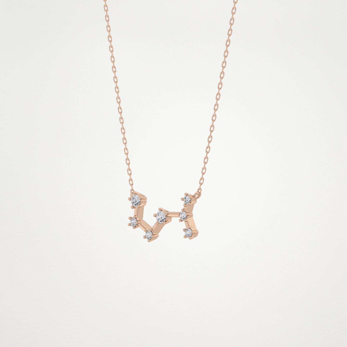 0.085 TCW Round Lab Grown Diamond Scorpio Zodiac Constellation Necklace