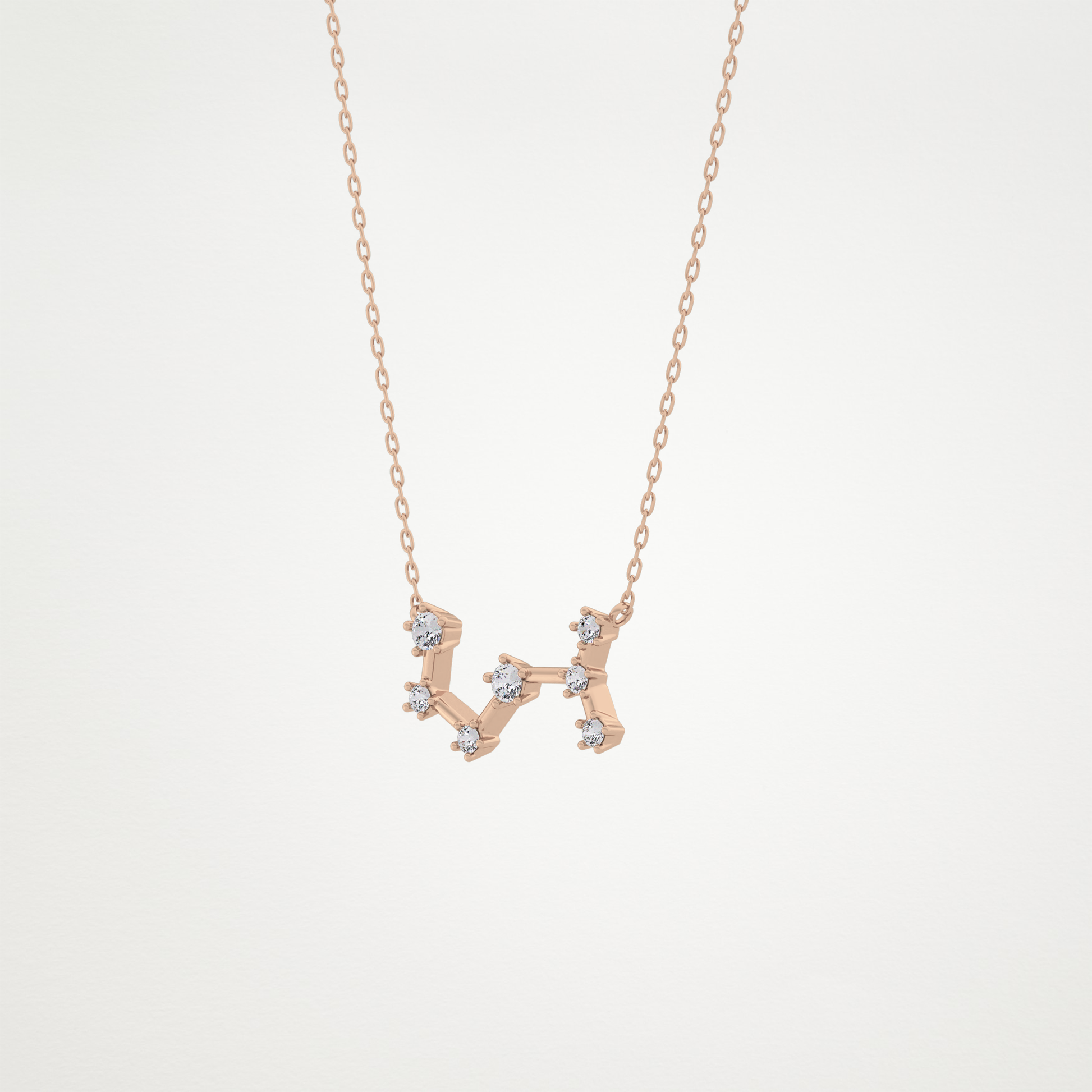 0.085 TCW Round Lab Grown Diamond Scorpio Zodiac Constellation Necklace