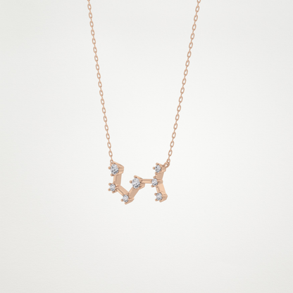 0.085 TCW Round Lab Grown Diamond Scorpio Zodiac Constellation Necklace