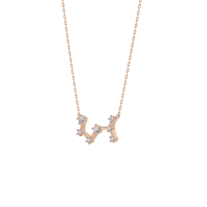 0.085 TCW Round Lab Grown Diamond Scorpio Zodiac Constellation Necklace