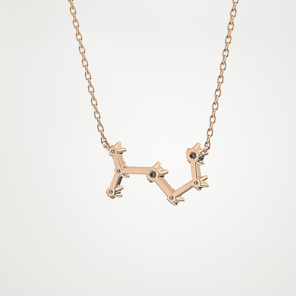 0.085 TCW Round Lab Grown Diamond Scorpio Zodiac Constellation Necklace