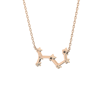 0.085 TCW Round Lab Grown Diamond Scorpio Zodiac Constellation Necklace