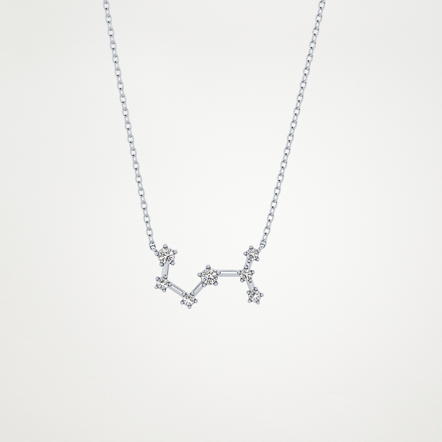 0.085 TCW Round Lab Grown Diamond Scorpio Zodiac Constellation Necklace