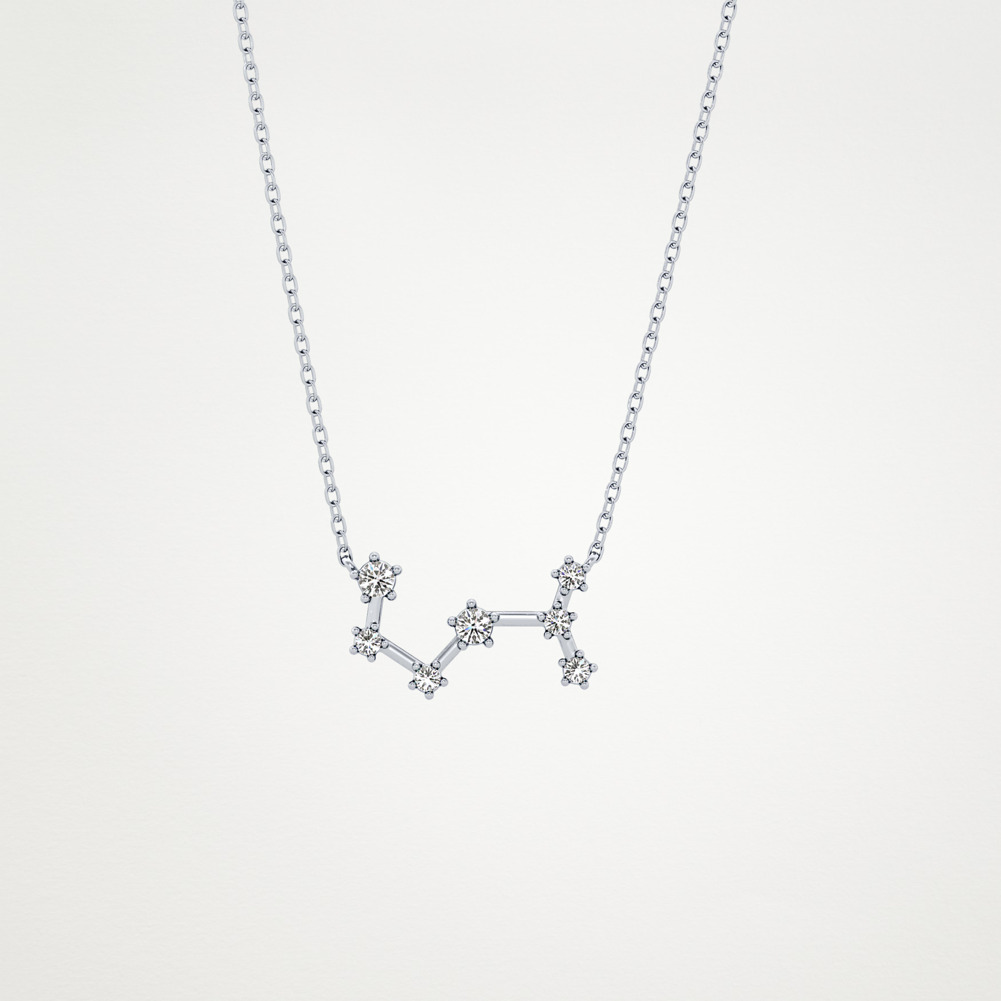 0.085 TCW Round Lab Grown Diamond Scorpio Zodiac Constellation Necklace