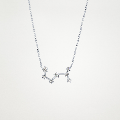 0.085 TCW Round Lab Grown Diamond Scorpio Zodiac Constellation Necklace
