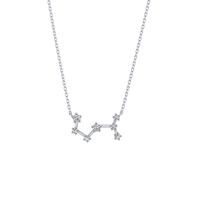 0.085 TCW Round Lab Grown Diamond Scorpio Zodiac Constellation Necklace