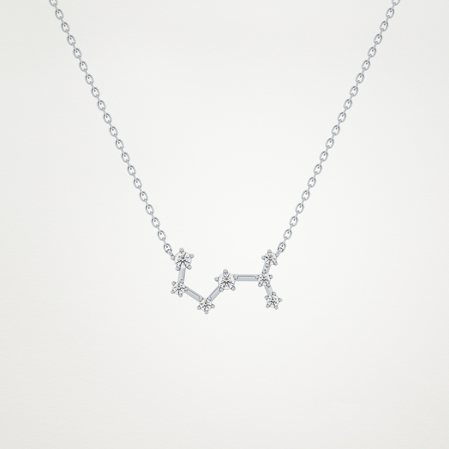 0.085 TCW Round Lab Grown Diamond Scorpio Zodiac Constellation Necklace