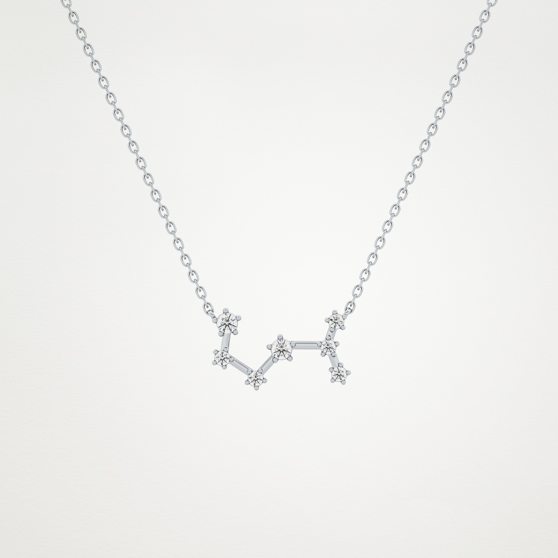 0.085 TCW Round Lab Grown Diamond Scorpio Zodiac Constellation Necklace