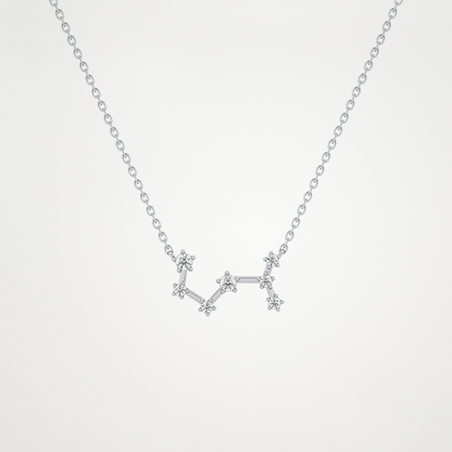 0.085 TCW Round Lab Grown Diamond Scorpio Zodiac Constellation Necklace