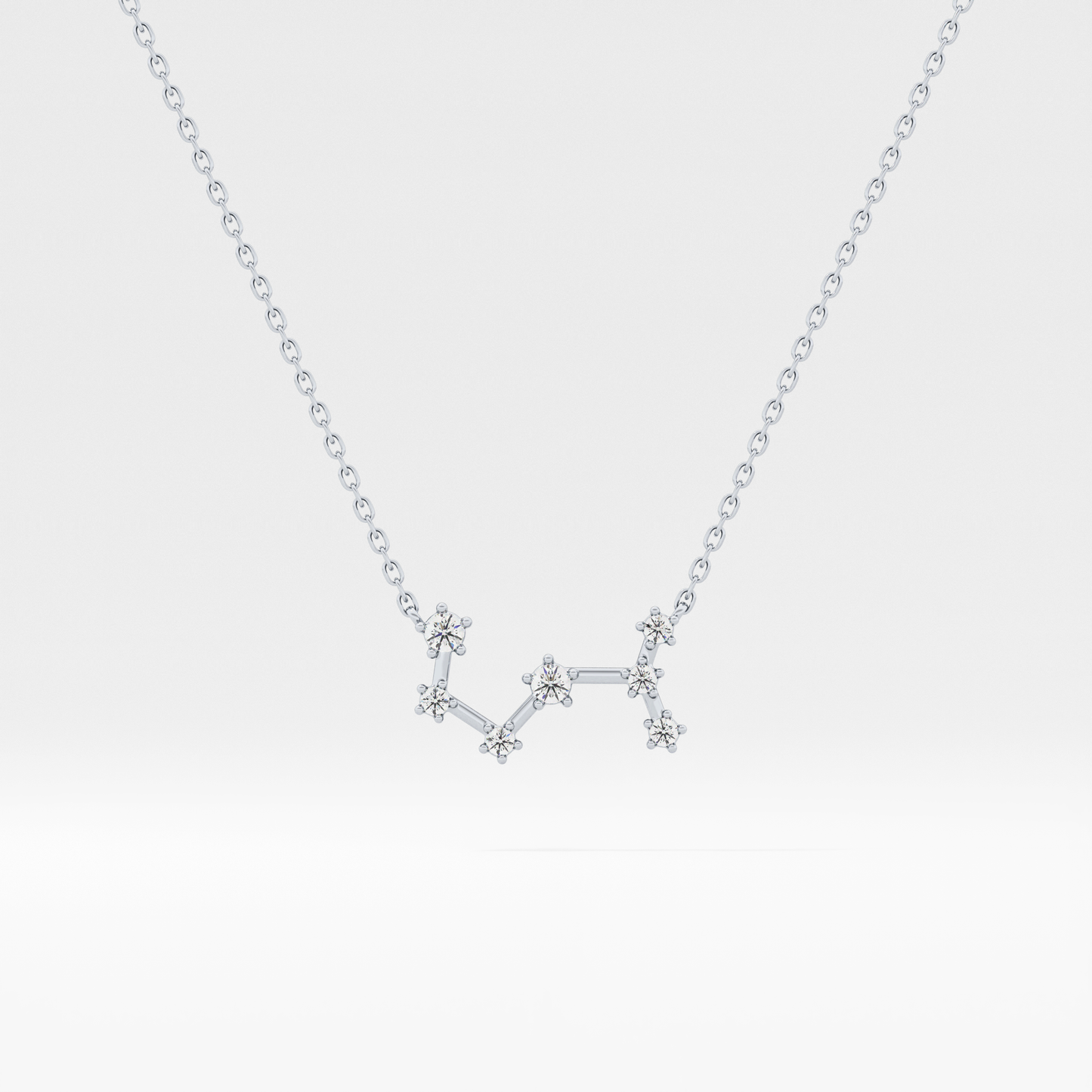 0.085 TCW Round Lab Grown Diamond Scorpio Zodiac Constellation Necklace