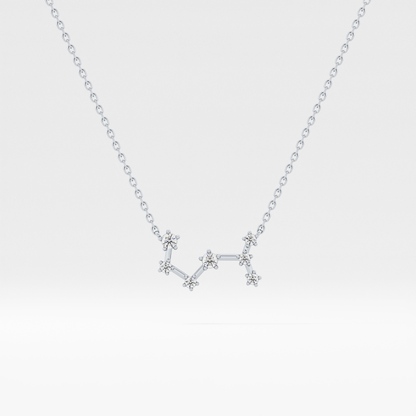 0.085 TCW Round Lab Grown Diamond Scorpio Zodiac Constellation Necklace