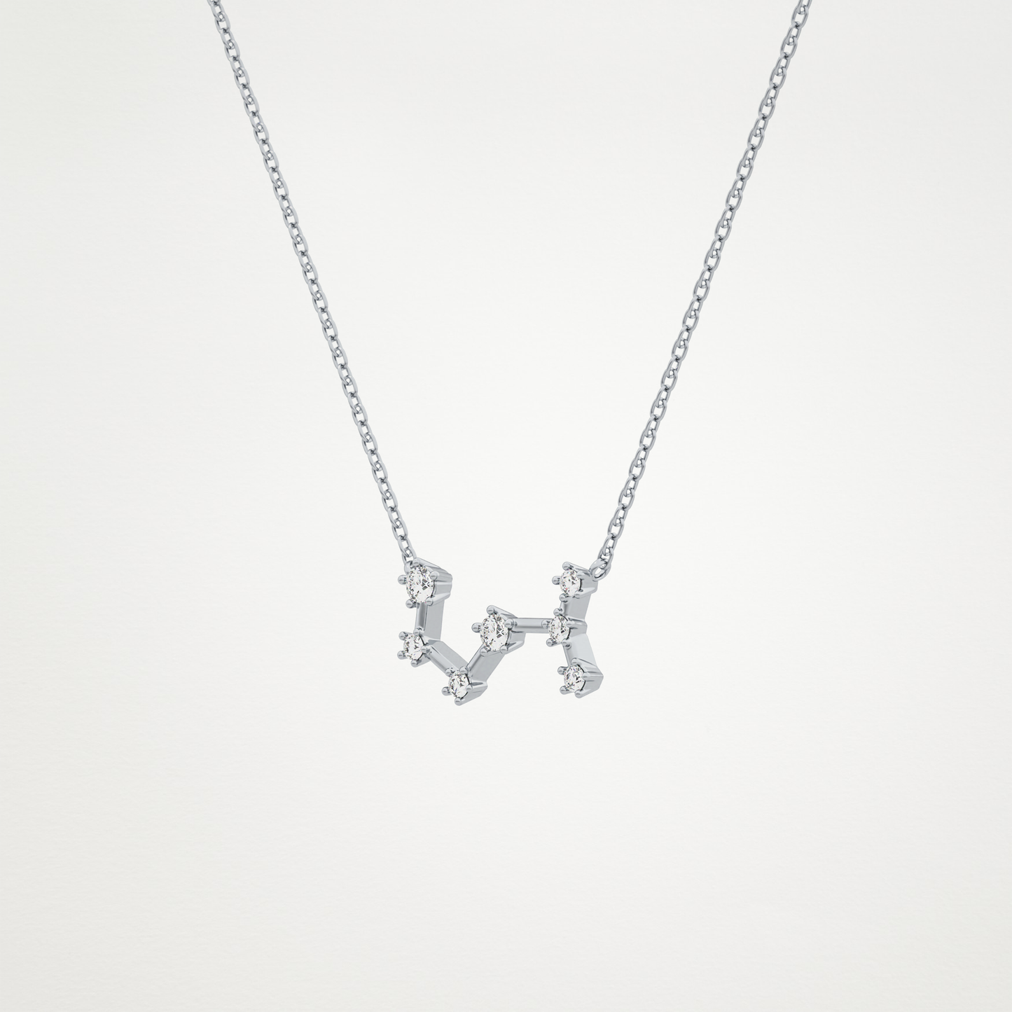 0.085 TCW Round Lab Grown Diamond Scorpio Zodiac Constellation Necklace