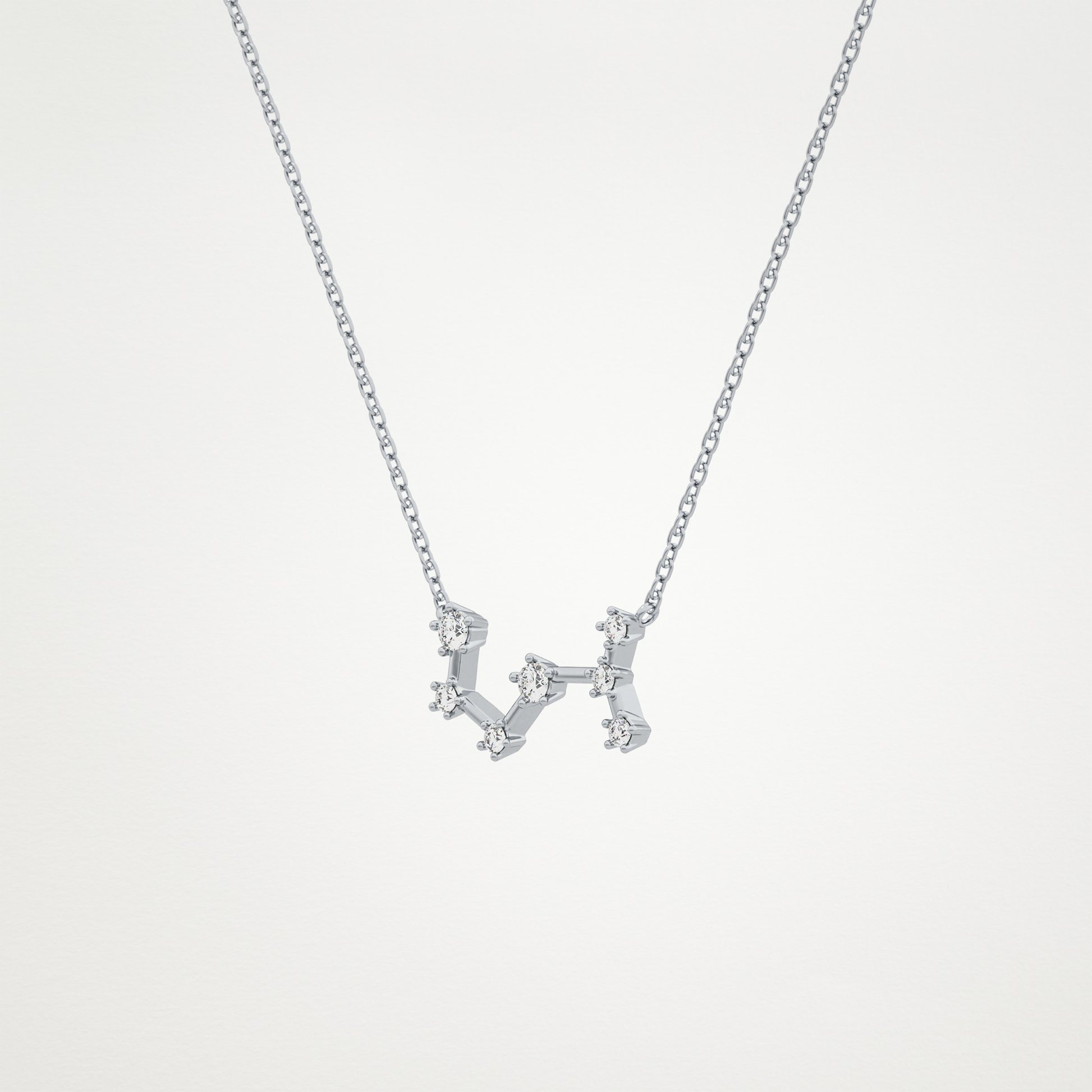 0.085 TCW Round Lab Grown Diamond Scorpio Zodiac Constellation Necklace