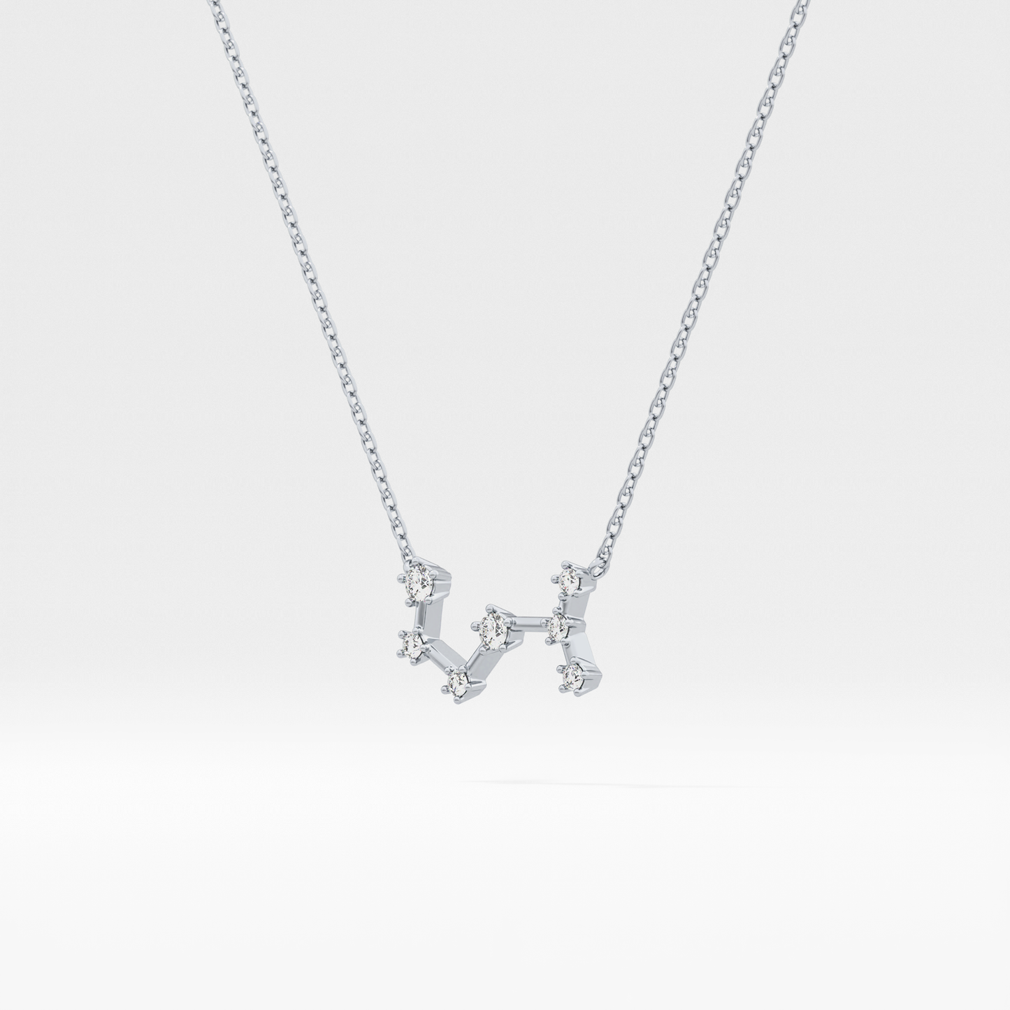 0.085 TCW Round Lab Grown Diamond Scorpio Zodiac Constellation Necklace