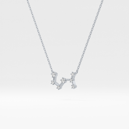 0.085 TCW Round Lab Grown Diamond Scorpio Zodiac Constellation Necklace