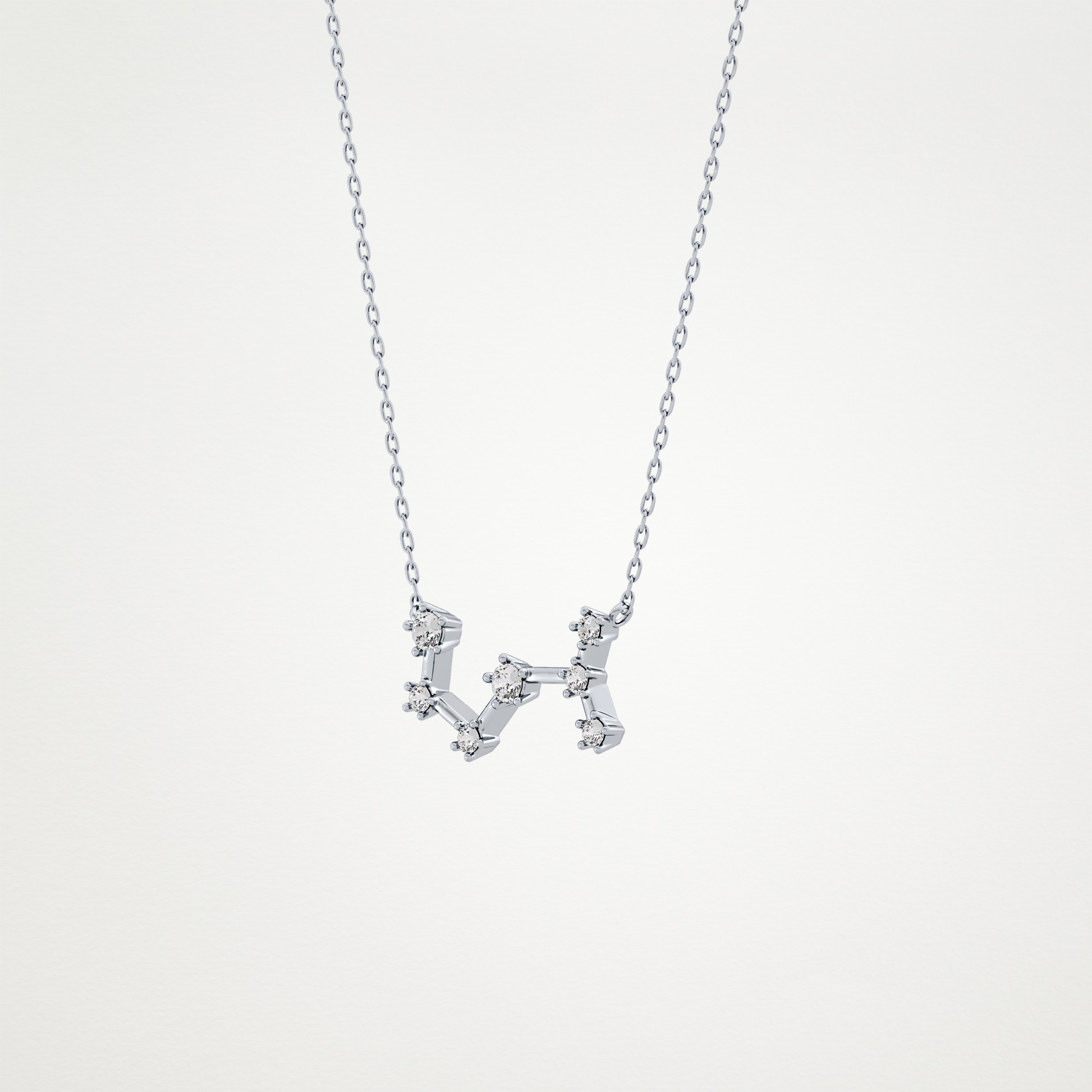 0.085 TCW Round Lab Grown Diamond Scorpio Zodiac Constellation Necklace