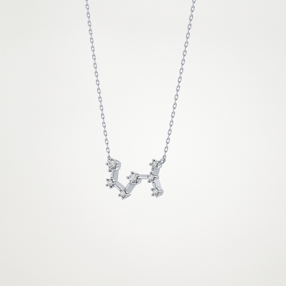 0.085 TCW Round Lab Grown Diamond Scorpio Zodiac Constellation Necklace