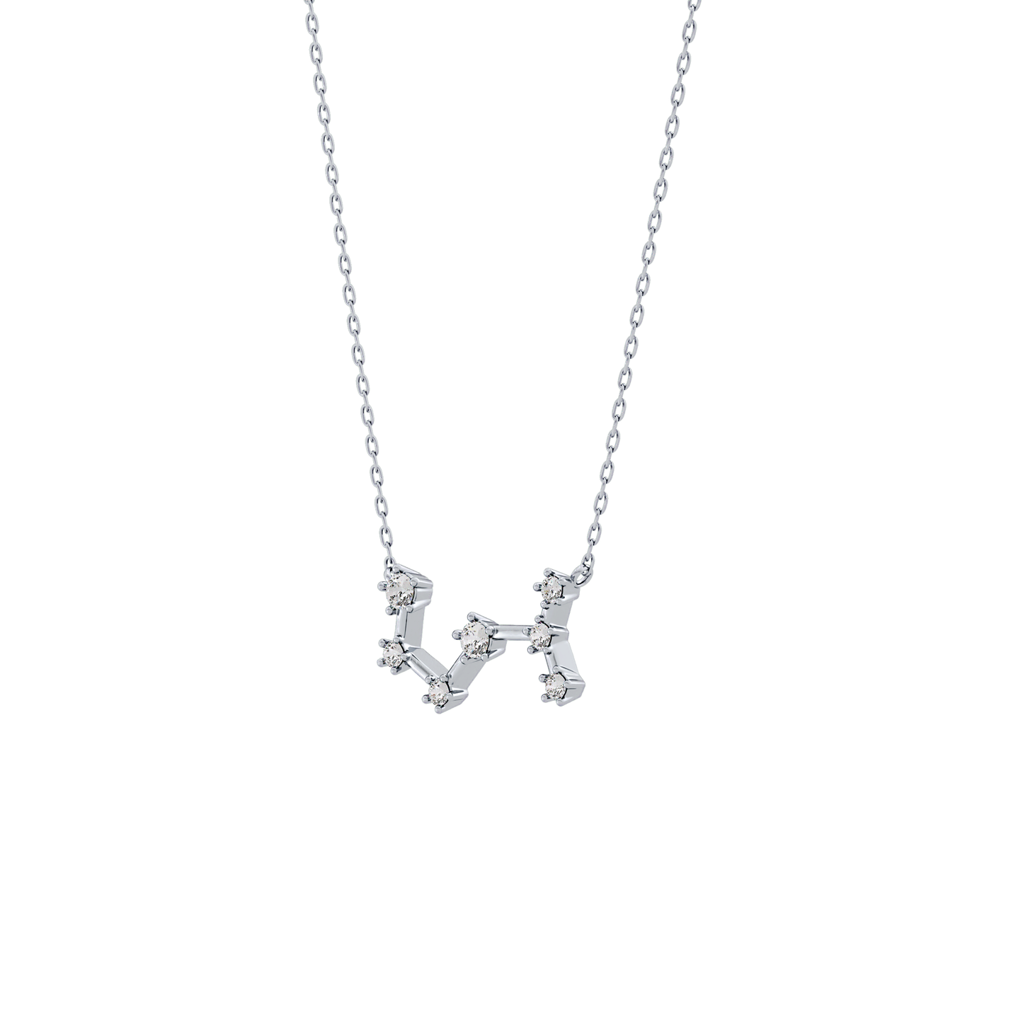0.085 TCW Round Lab Grown Diamond Scorpio Zodiac Constellation Necklace