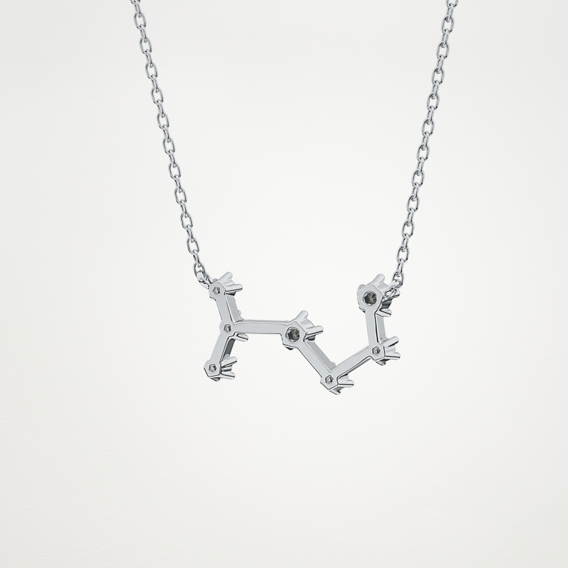 0.085 TCW Round Lab Grown Diamond Scorpio Zodiac Constellation Necklace