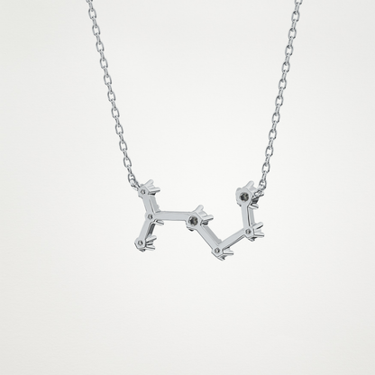 0.085 TCW Round Lab Grown Diamond Scorpio Zodiac Constellation Necklace