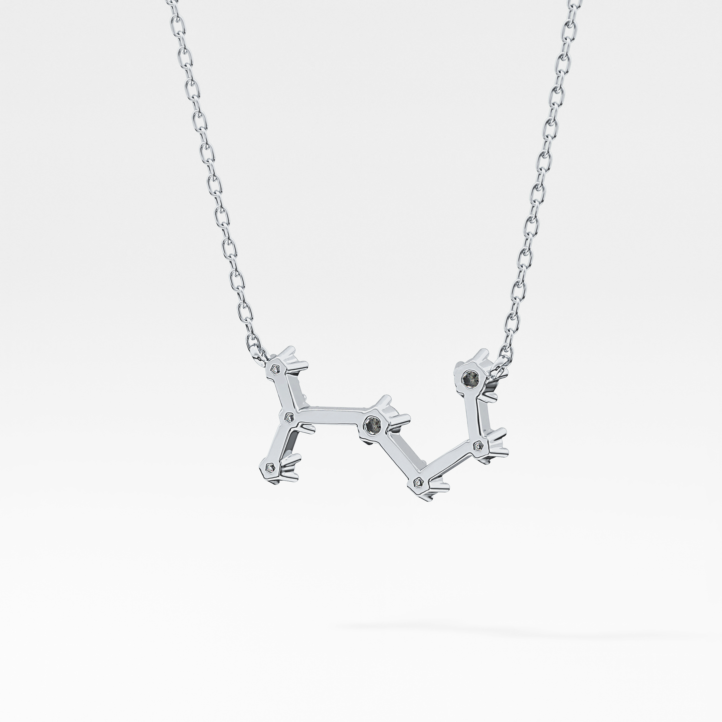 0.085 TCW Round Lab Grown Diamond Scorpio Zodiac Constellation Necklace
