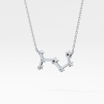 0.085 TCW Round Lab Grown Diamond Scorpio Zodiac Constellation Necklace