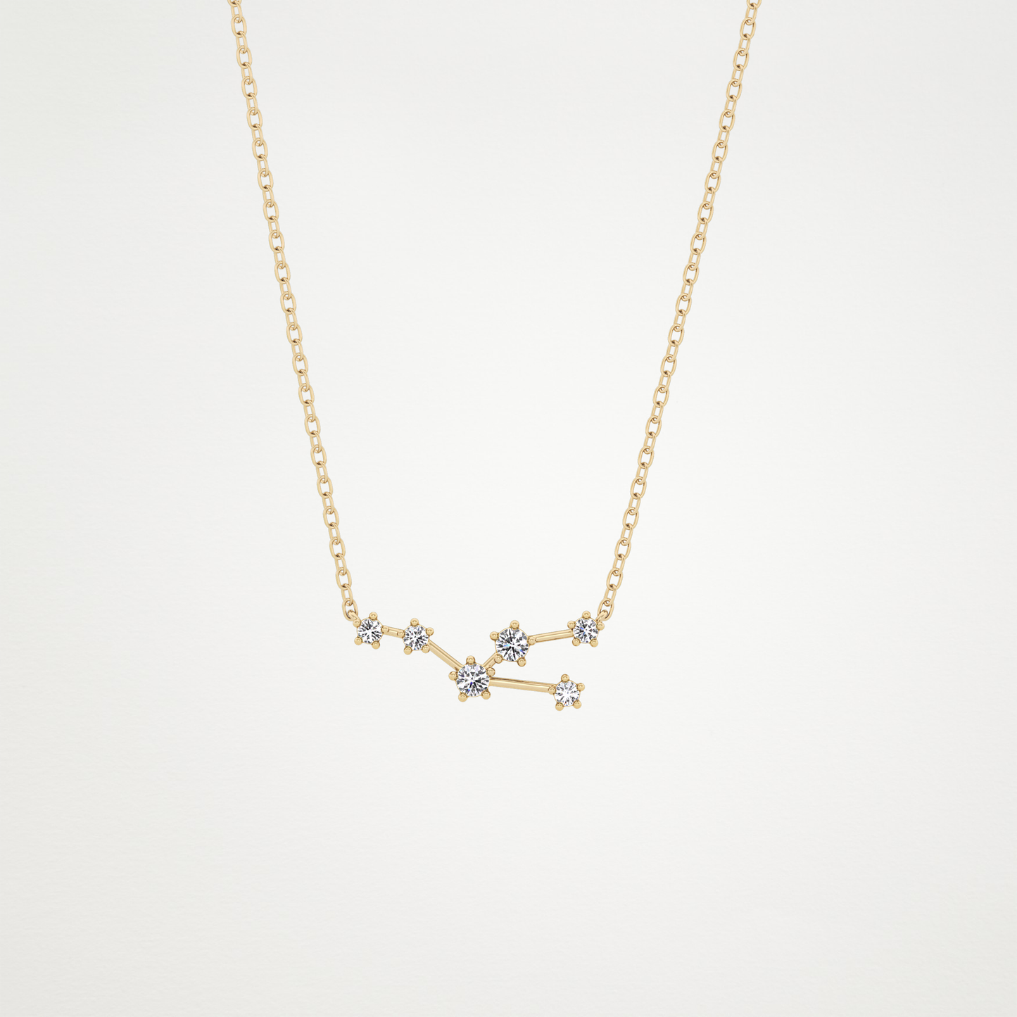 0.062 TCW Round Lab Grown Diamond Taurus Zodiac Constellation Necklace