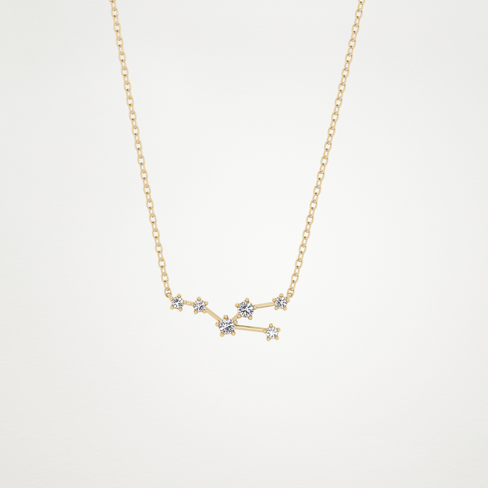 0.062 TCW Round Lab Grown Diamond Taurus Zodiac Constellation Necklace