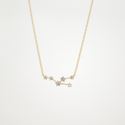 0.062 TCW Round Lab Grown Diamond Taurus Zodiac Constellation Necklace