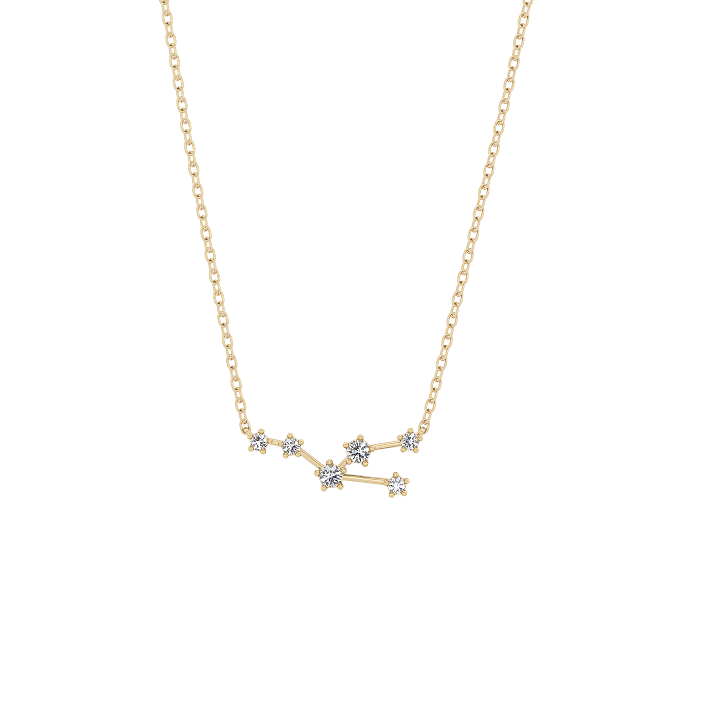 0.062 TCW Round Lab Grown Diamond Taurus Zodiac Constellation Necklace