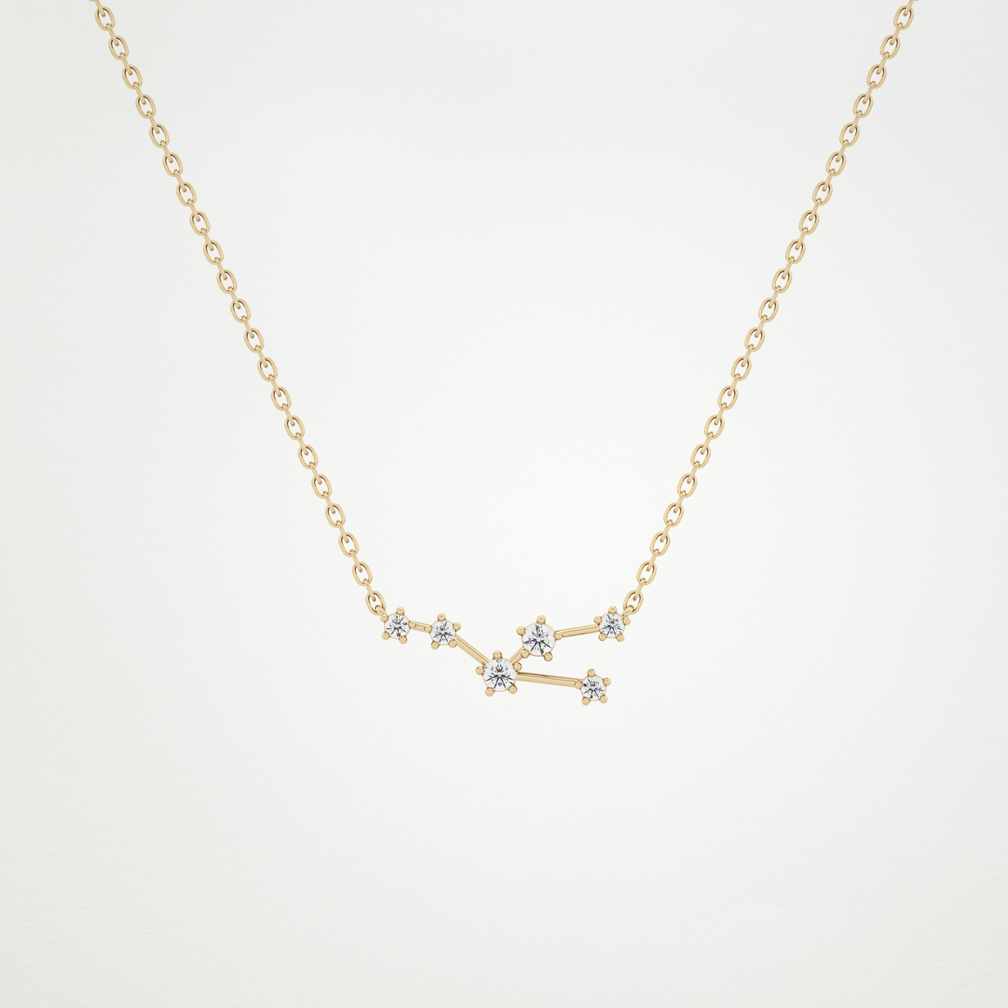 0.062 TCW Round Lab Grown Diamond Taurus Zodiac Constellation Necklace