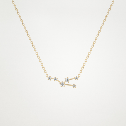 0.062 TCW Round Lab Grown Diamond Taurus Zodiac Constellation Necklace