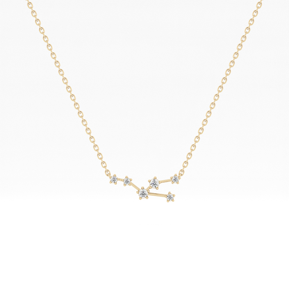 0.062 TCW Round Lab Grown Diamond Taurus Zodiac Constellation Necklace