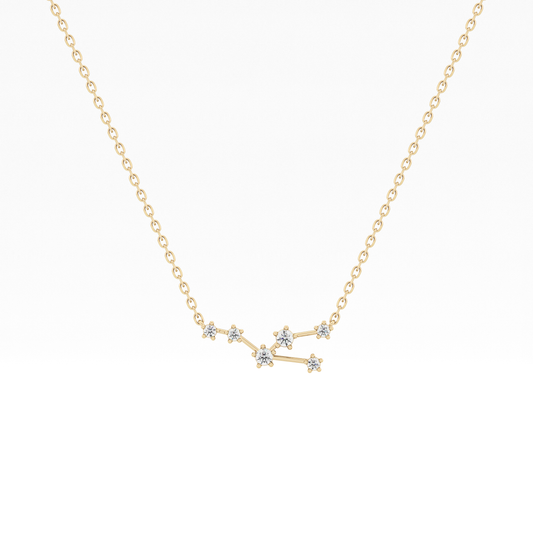 0.062 TCW Round Lab Grown Diamond Taurus Zodiac Constellation Necklace