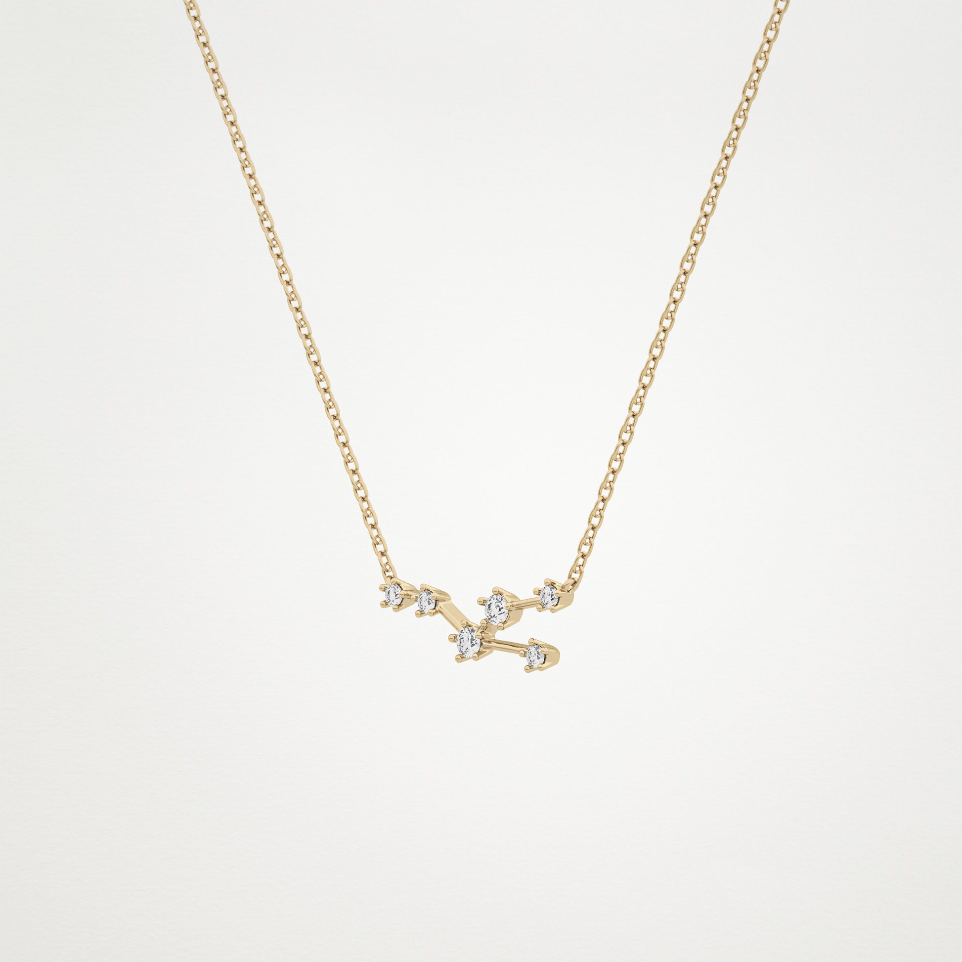 0.062 TCW Round Lab Grown Diamond Taurus Zodiac Constellation Necklace