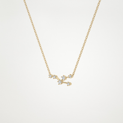 0.062 TCW Round Lab Grown Diamond Taurus Zodiac Constellation Necklace