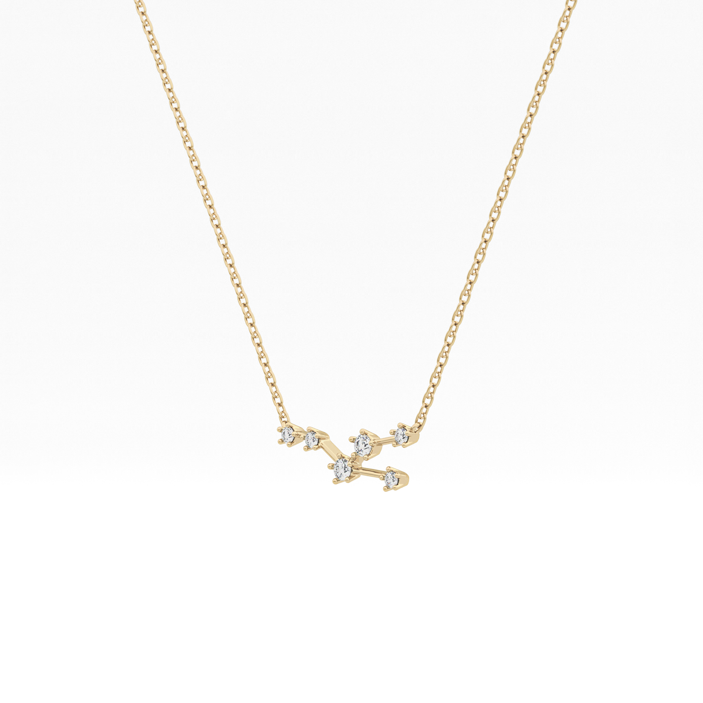 0.062 TCW Round Lab Grown Diamond Taurus Zodiac Constellation Necklace
