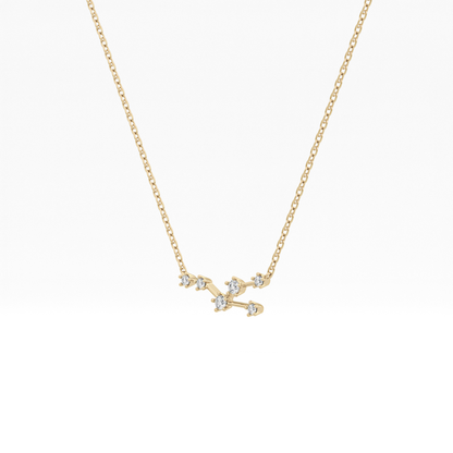 0.062 TCW Round Lab Grown Diamond Taurus Zodiac Constellation Necklace