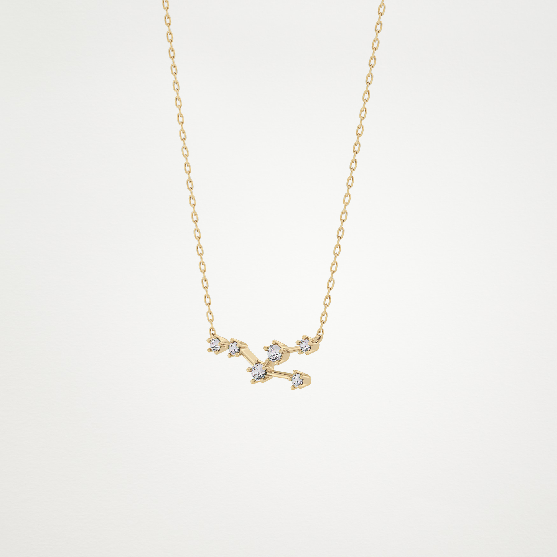 0.062 TCW Round Lab Grown Diamond Taurus Zodiac Constellation Necklace