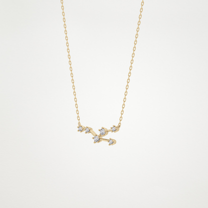 0.062 TCW Round Lab Grown Diamond Taurus Zodiac Constellation Necklace