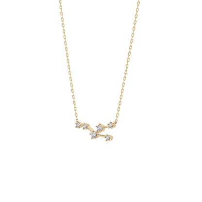 0.062 TCW Round Lab Grown Diamond Taurus Zodiac Constellation Necklace