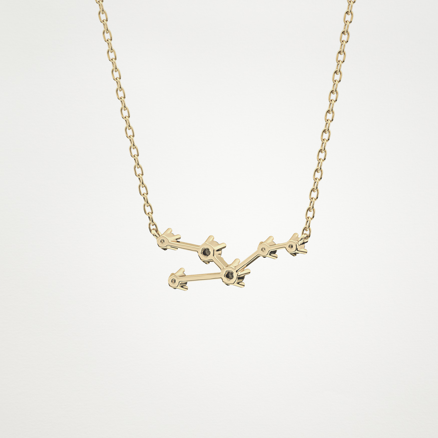 0.062 TCW Round Lab Grown Diamond Taurus Zodiac Constellation Necklace