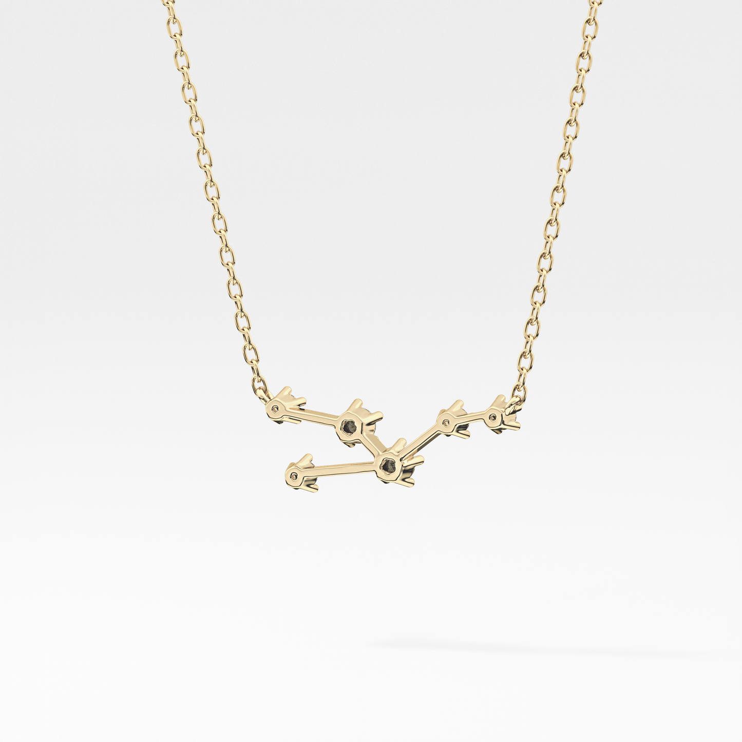 0.062 TCW Round Lab Grown Diamond Taurus Zodiac Constellation Necklace